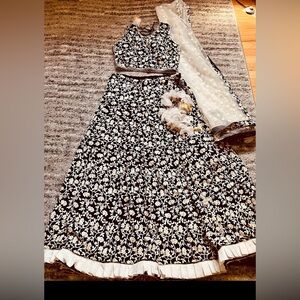 Beautiful black + cream lehenga